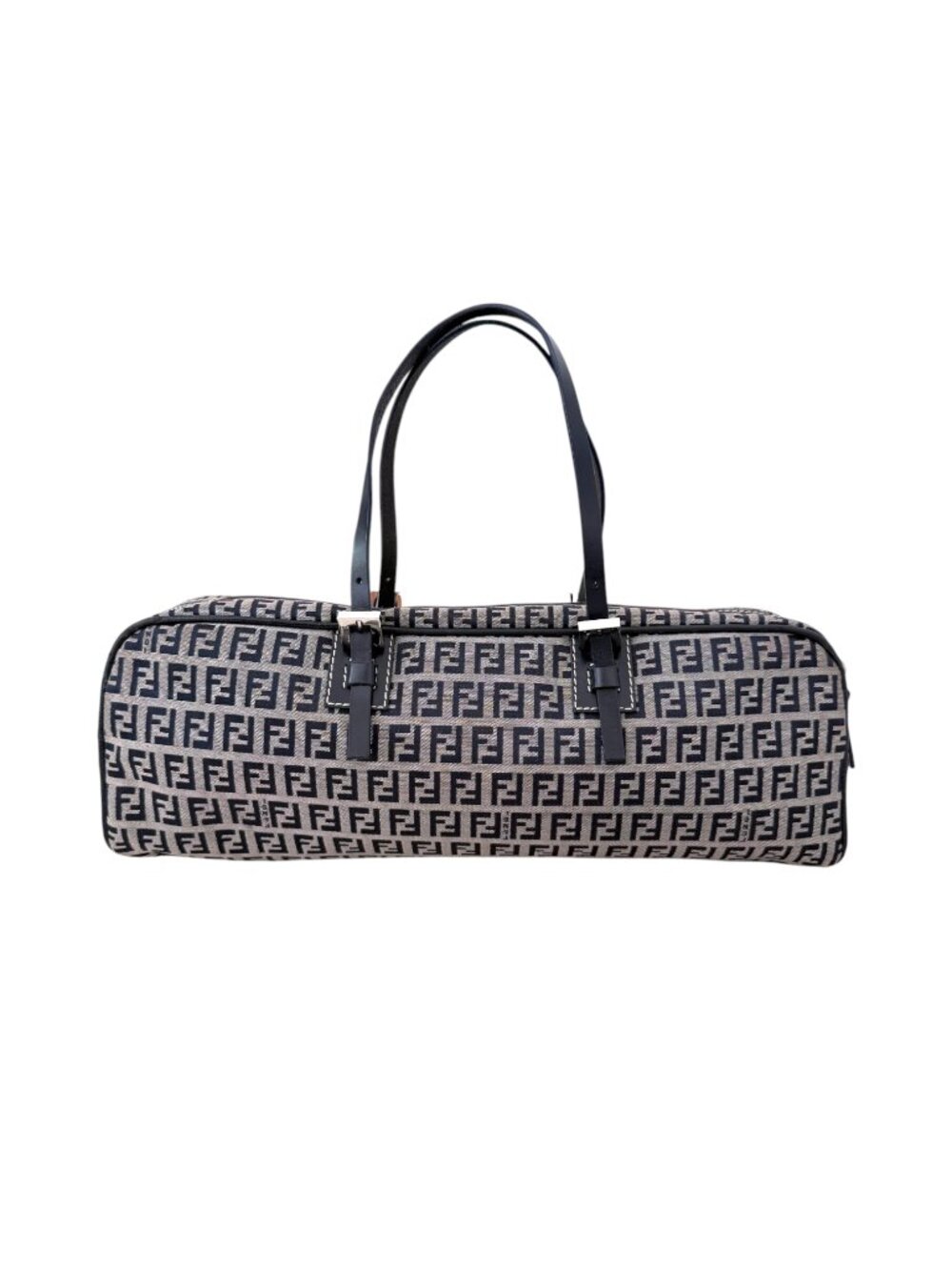 Fendi Navy Blue East West FF Zucchino Canvas Bag - Picture 2 of 14